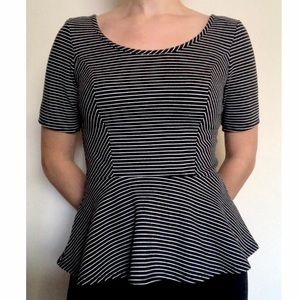 ‼️DONATING 6/8‼️ Striped Peplum Top